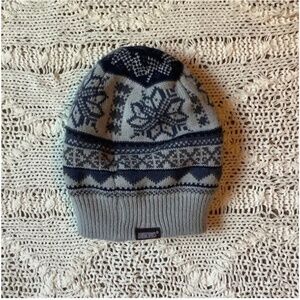 muluks warm grey and navy knit winter hat beanie - one size, new, open to offers